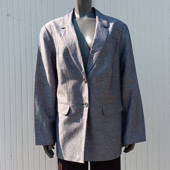 LANE BRYANT LADIES LINEN BLEND LUX BLAZER - Picture 7 of 16